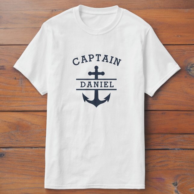 T-shirt Navire d'Ancre nautique de la Marine Blue Captain (Créateur téléchargé)