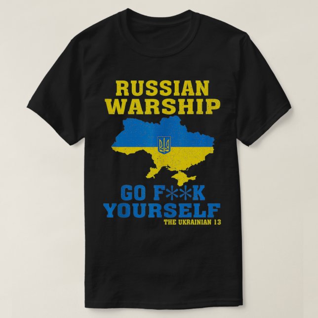 T-shirt Navire de guerre russe Go F Yself (Design devant)