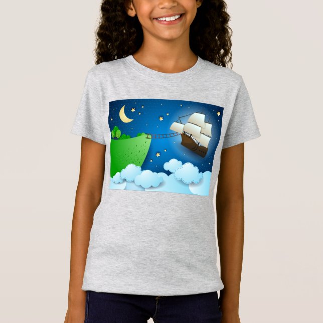 T-Shirt Navire volant à l'atterrissage (Devant)