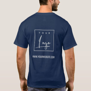 T-shirt Navy White Business Ajouter Votre Nom De Logo Site