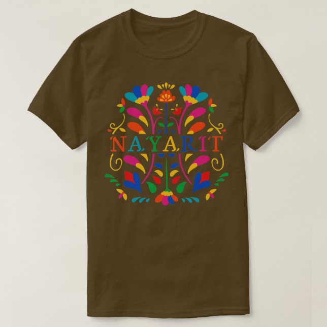 T-shirt Nayarit Chemise Nayarit Fleur Nayarit Otomi Mexiqu (Design devant)