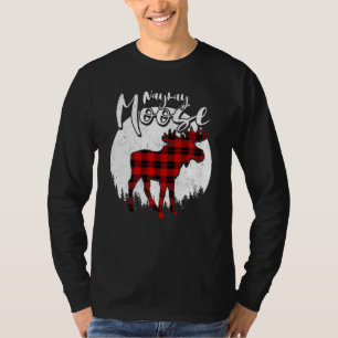 T-shirt Naynay Moose Red Plaid Buffalo Correspondant Famil