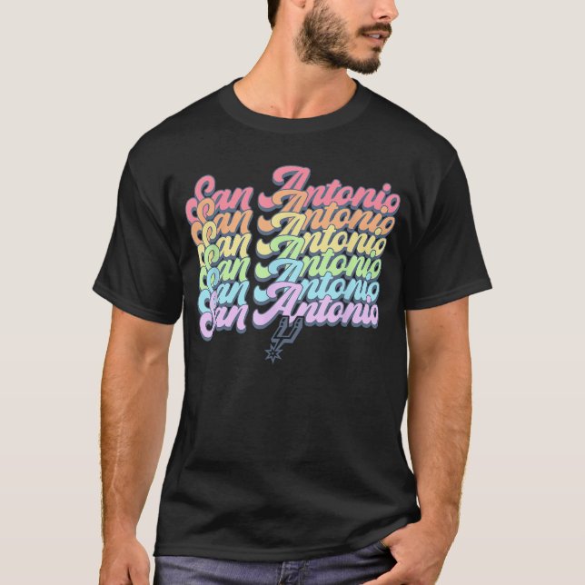 T-shirt NBA San Antonio Spurs Pastel Rainbow Pride Stack g (Devant)