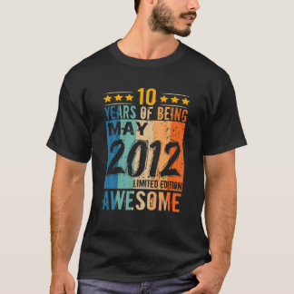 T-shirt Né 10E Anniversaire Mai 2012 10 Ans D'Être Awes