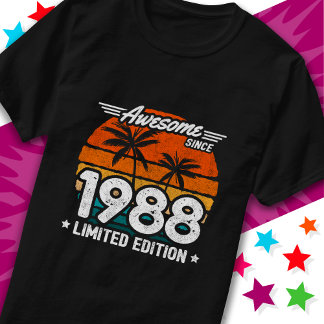 T-shirt Né 1988 Limited Edition Retro Awesome depuis 1988