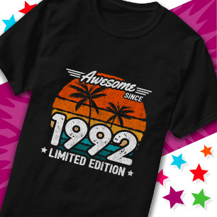 T-shirt Né 1992 Limited Edition Retro Awesome depuis 1992