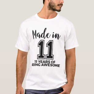 T-shirt Né 2011 11E Anniversaire Garçons Filles 11 Ans De
