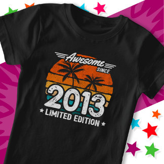 T-Shirt Né 2013 Limited Edition Retro Awesome depuis 2013