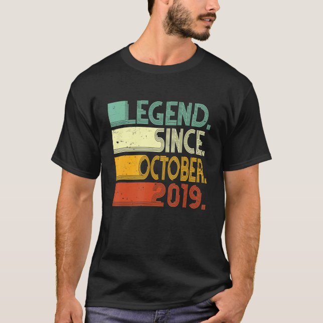 T-shirt Né 3e anniversaire 3 ans Légende depuis le 20 octo (Devant)