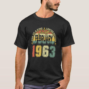 T-shirt Né 60e anniversaire Hommes Vintage février 1963 Li