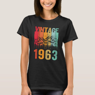 T-shirt Né 60e Anniversaire Mens Vintage 1963 60 ans Naiss