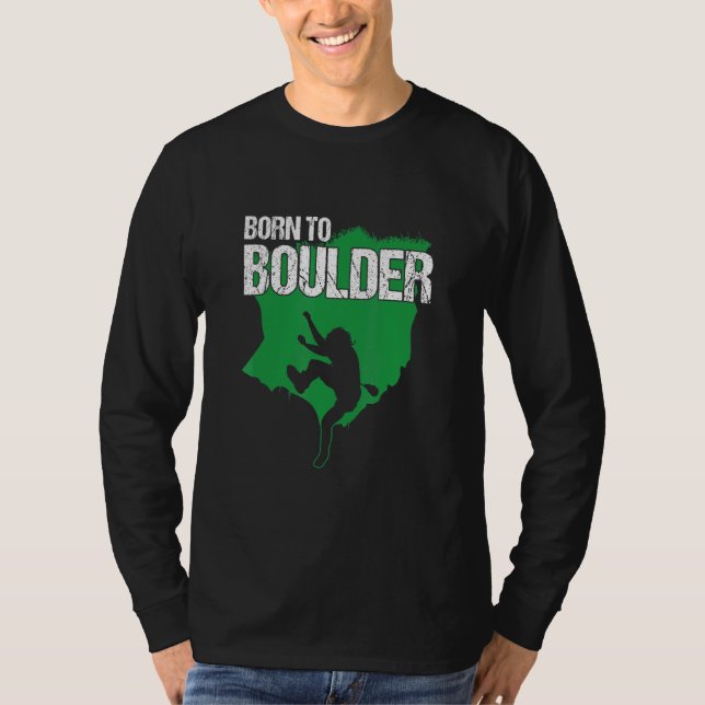 T-shirt Né À Boulder Climber Mondialisateur Carabiner A (Devant)