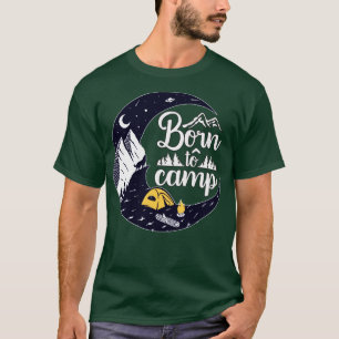 T-shirt Né à Camp Mountains Wolf Moon
