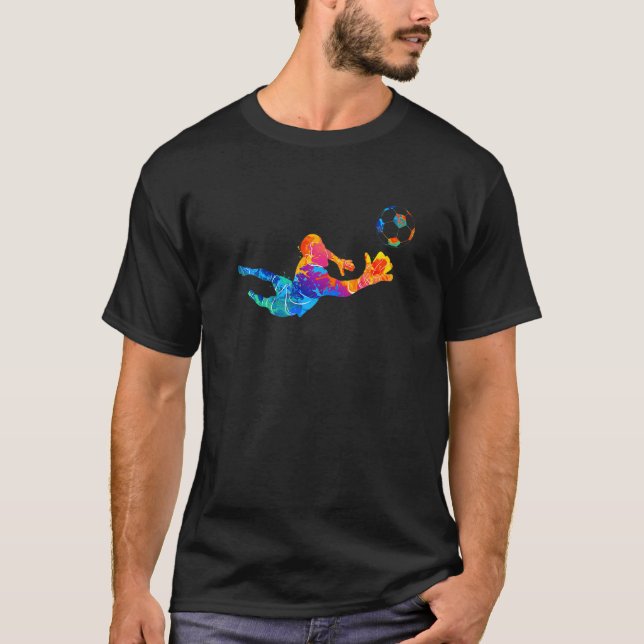 T-shirt Né À Fly Goalie Soccer Goalkeeper (Devant)
