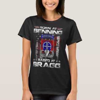 T-shirt Né À Ft Benning Levé Fort Bragg Airborne Vete