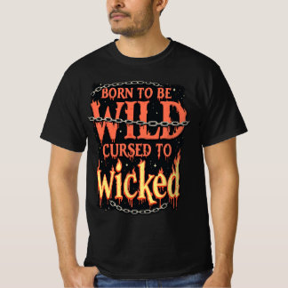 T-shirt Né À Wild Maudit À Wicked Halloween Jour Horreur