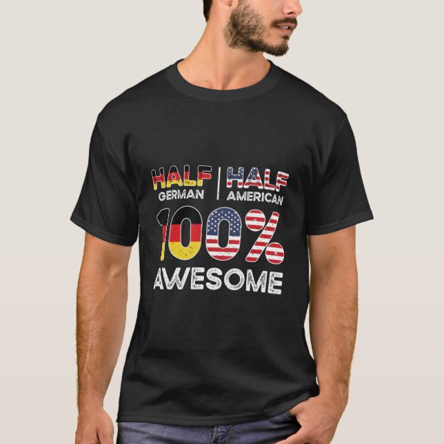 T-shirt Né Allemand Allemagne Américaine Citoyenneté Améri (Devant)