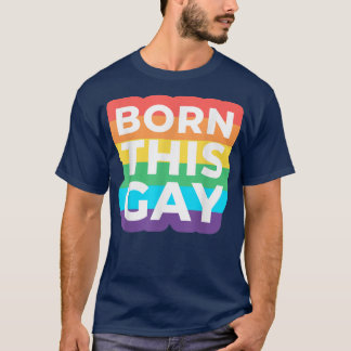 T-shirt Né Ce Mois Gay pride Rainbow Flag LGBT Funny 