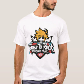T-shirt Né dans le rock destiné à rouler, bande dessinée, 