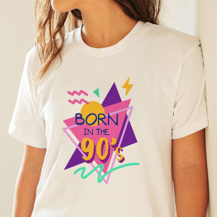 T-shirt "Né dans les années 90" Retro Colorful Vintage