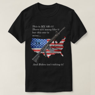 T-shirt Ne Doit Pas Être Violé Drapeau Américain Mon AR15 