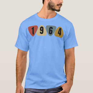 T-shirt Né en 1964 Guitariste Médaille Musique Anniversair
