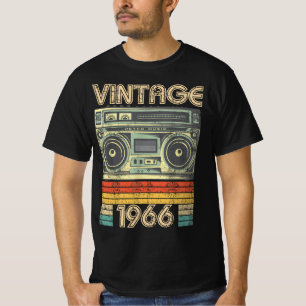 T-shirt Né En 1966 Radio Retro, 1966 Cadeau D'Anniversaire