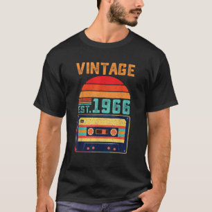T-shirt Né En 1966 Vintage Est 1966 Cassette 55e Anniversa