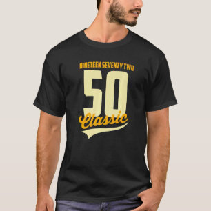 T-shirt Né En 1972 Mots Dix-Neuf Soixante-Douze Classique