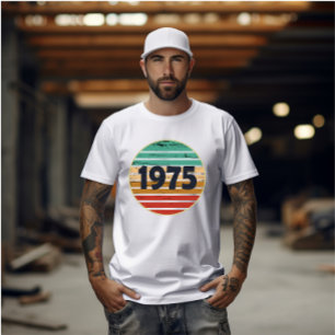 T-shirt Né en 1975 cadeau vintage 50e anniversaire