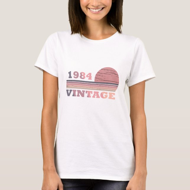 T-shirt né en 1984 anniversaire vintage (Devant)
