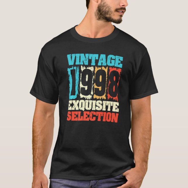 T-shirt Né En 1998 Anniversaire Sélection Exquise Faite En (Devant)
