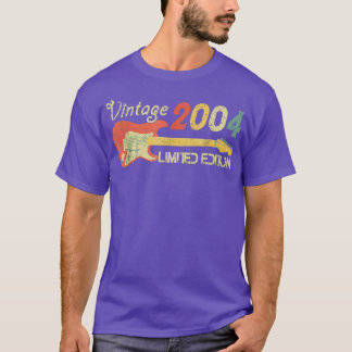 T-shirt Né En 2004-Acustic Electric Bass Guitar Musique Bi