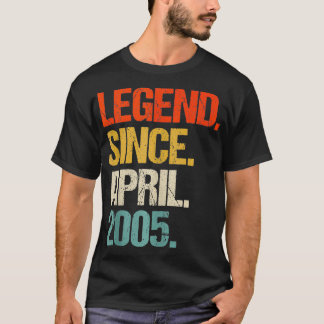T-shirt Né en 2005 19 Ans Fabriqué en 2005 19e anniversair