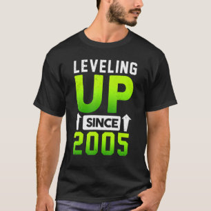 T-shirt Né En 2005 Jeu De Leveling Up Depuis 2005 Gamer B