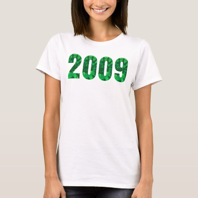 T-shirt Né en 2009 fête d'anniversaire Green Tie Dye (Devant)
