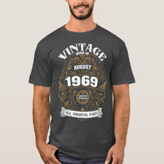T-shirt Né en août 1969 Anniversaire