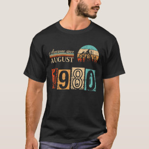 T-shirt Né En Août 1980 40 Ans 40e Anniversaire Bei