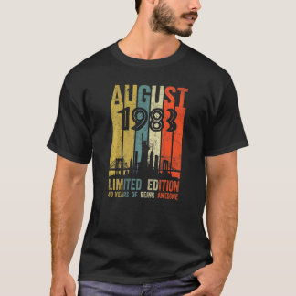 T-shirt Né en août 1983 40e anniversaire