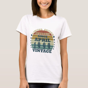 T-shirt Né en avril 1999 anniversaire vintage