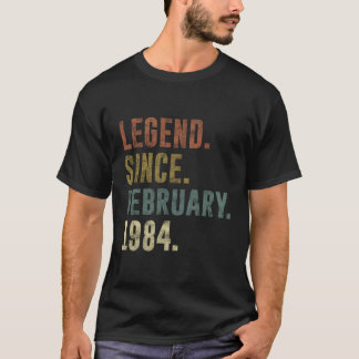 T-shirt Né En Février 1984 Légende 37 Ans 37E Naissance