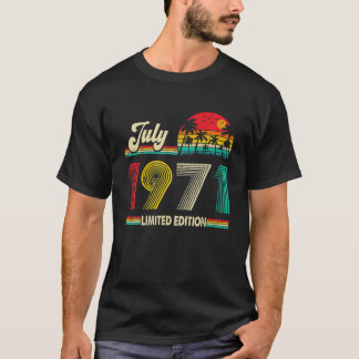 T-shirt Né En Juillet 1971 50 Ans 50E Anniversaire Hommes 