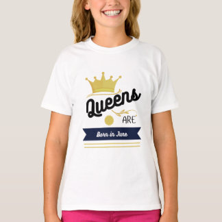 T-shirt "Né en juin - Gold Crown Birthday Design pour juin