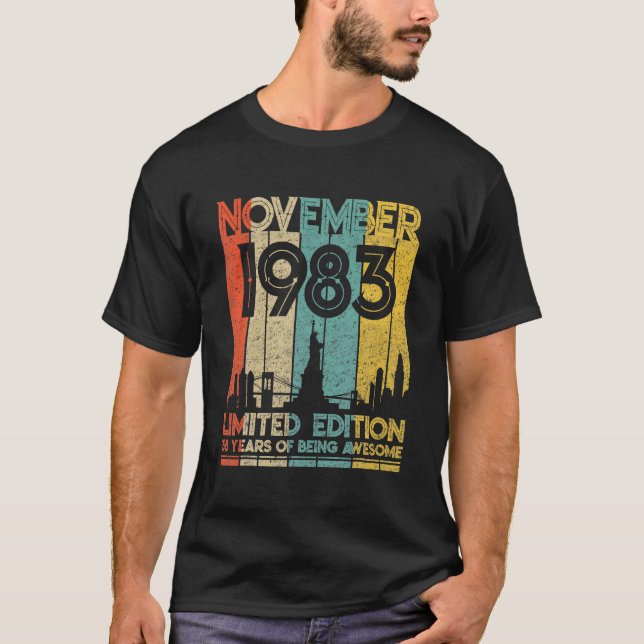 T-shirt Né En Novembre 1983 Birthday Limited Edition 38 (Devant)