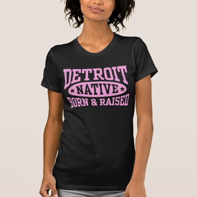 T-shirt Né et élevé autochtone de Détroit (Devant)