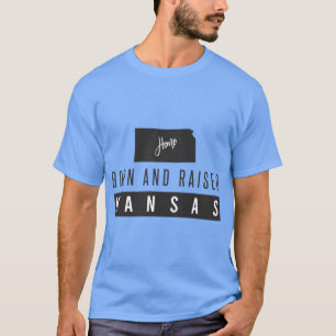 T-shirt Né Et Élevé Le Kansas