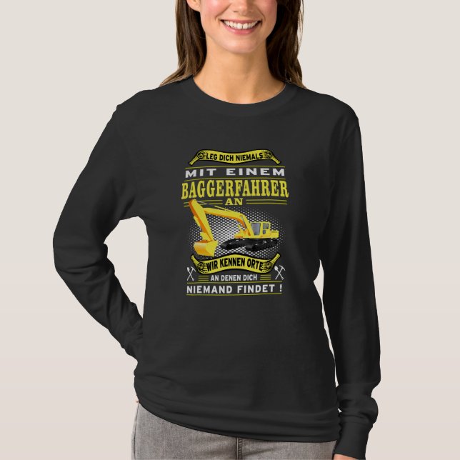 T-shirt Ne Jamais Se Régler Avec Un Pilote De Digger (Devant)
