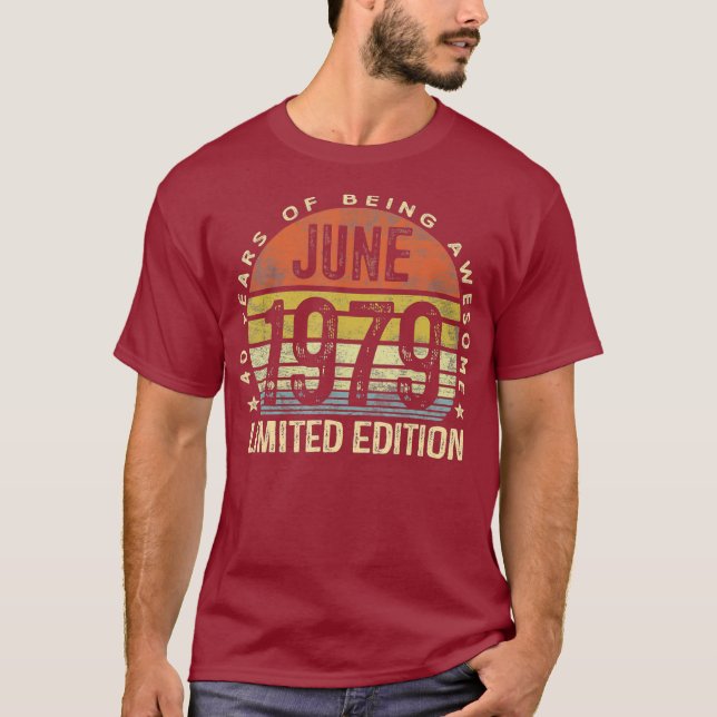 T-shirt Né juin 1979 Edition limitée 40e anniversaire (Devant)