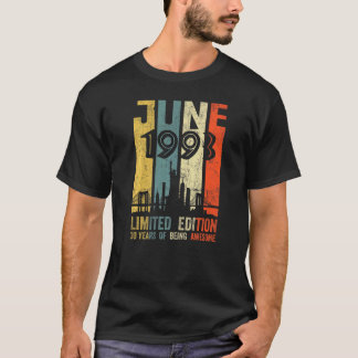 T-shirt Né juin 1993 30e anniversaire