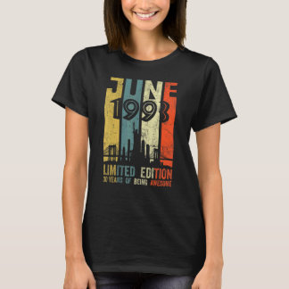T-shirt Né juin 1993 30e anniversaire